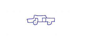 Sebuah kereta biru kecil