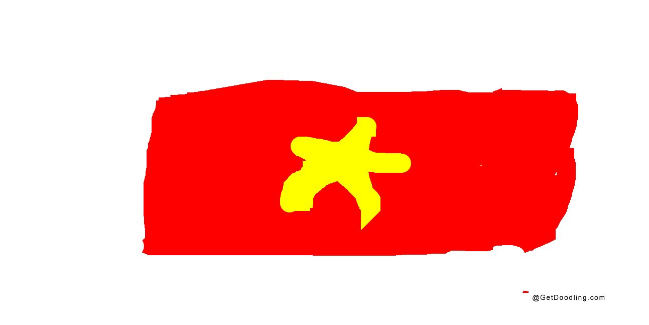 Ia kelihatan seperti versi kartun bendera Vietnam