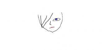 Portret o niebieskich oczach narysowany liniami