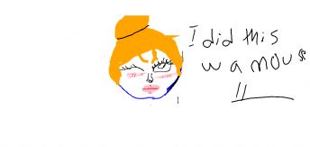 Um retrato de uma menina de cabelo laranja desenhado com um mouse
