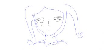 Ritratto di una ragazza disegnato con linee semplici