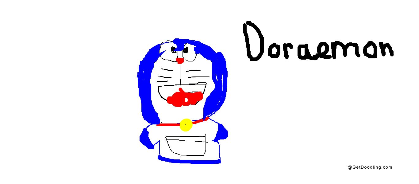 Um gato parecido com o Doraemon.