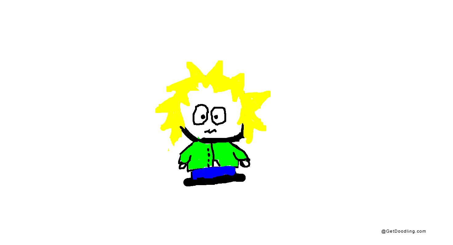 A boy with blond hair and a green shirt