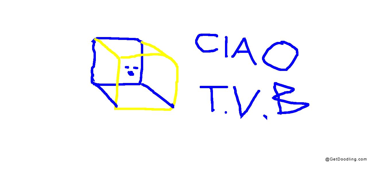 A three-dimensional box in blue and yellow, with an emoji inside.