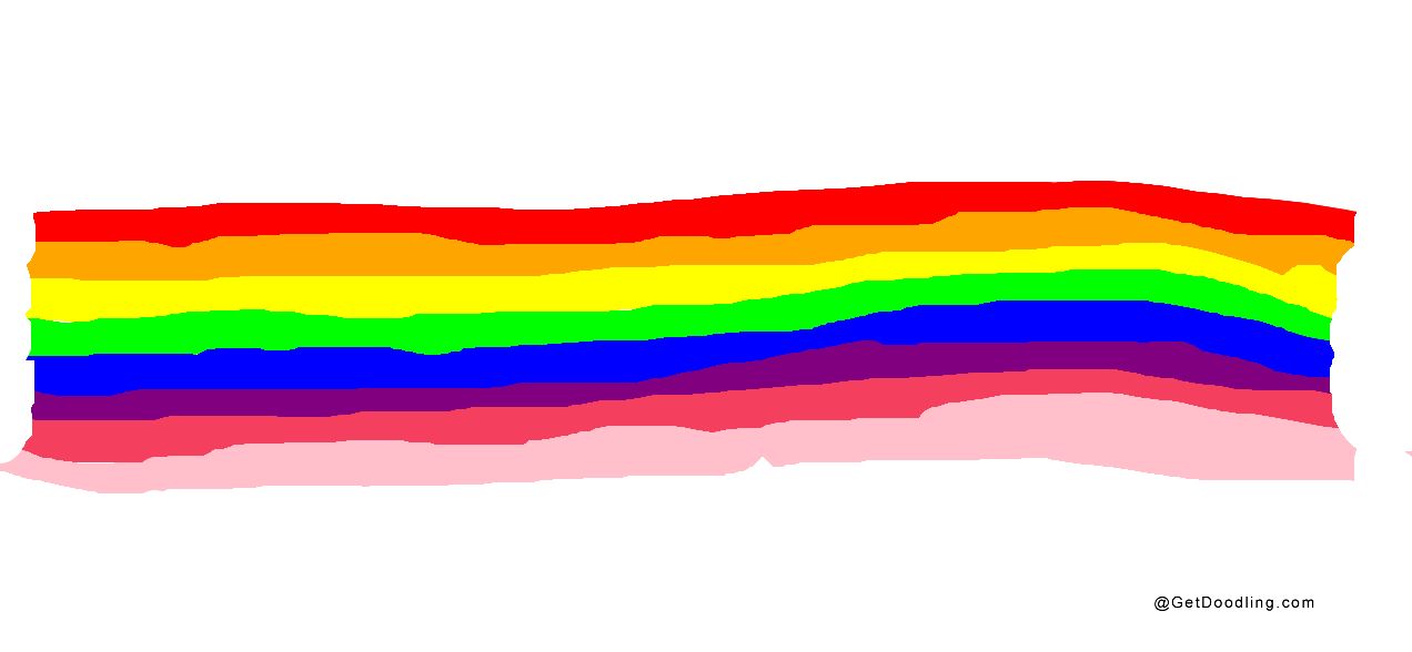 この虹のストライプには 8 色あります