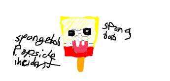 Een ijsje met SpongeBobs gezicht erop smelt