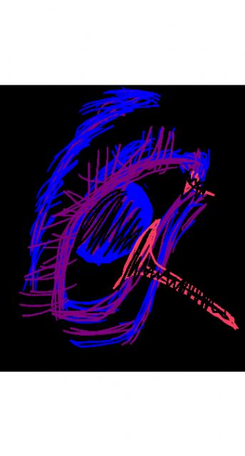 踊る絵筆が目の形を描いています