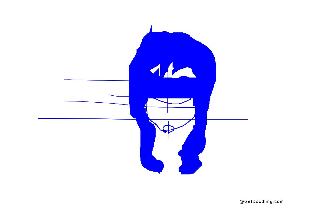 La silhouette di una figura umana riempita di blu