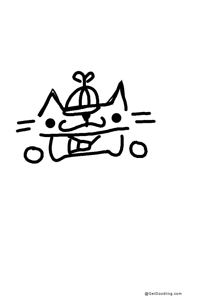 A cute little cat wearing a propeller hat
