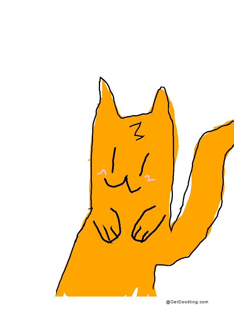 A cute little orange kitten is smiling