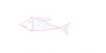 Um tubarão desenhado com linhas