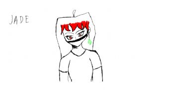 Seorang gadis berambut merah yang misteri dan cool, *Jade*