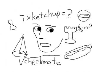 Eten, schaakstukken en wiskundige symbolen