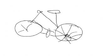 Rower narysowany liniami