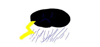 A sad, dark cloud is bringing rain and thunder