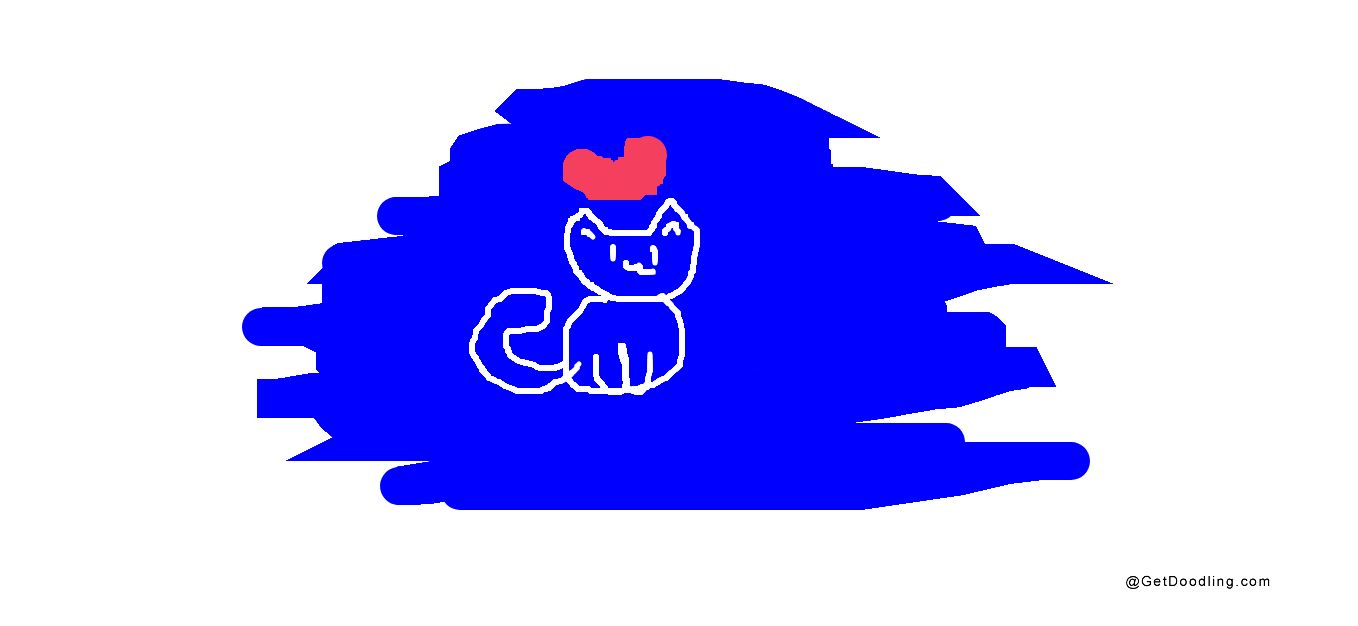 A cute little cat with a heart on its head