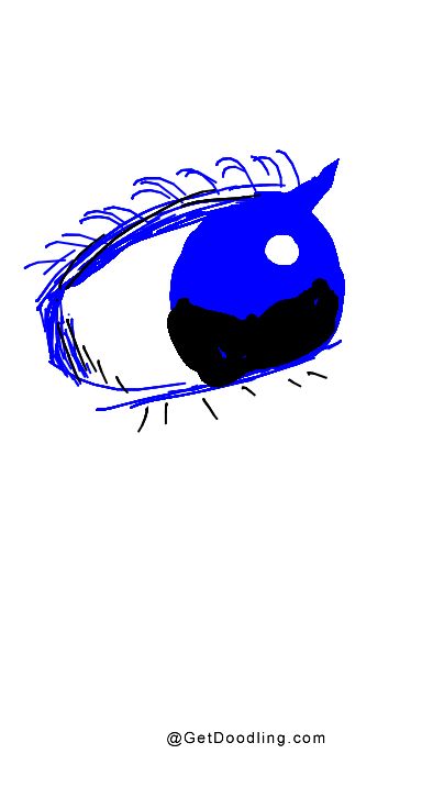 A bright blue eye is looking at the world