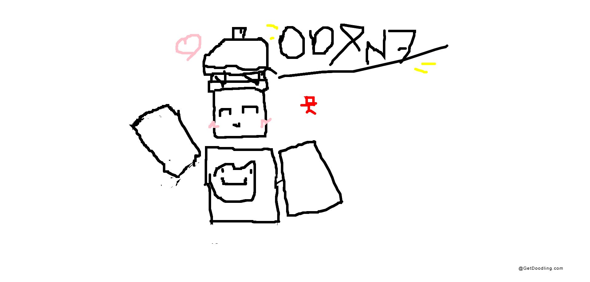 A shy and adorable blocky robot