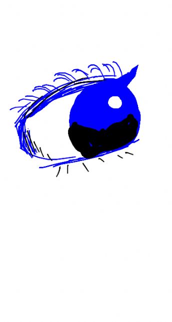A bright blue eye is looking at the world