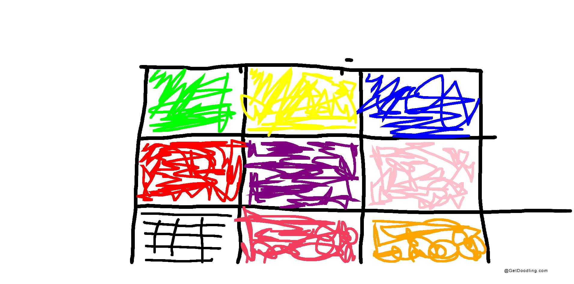 Kisi-kisi ajaib 3x3 yang penuh warna