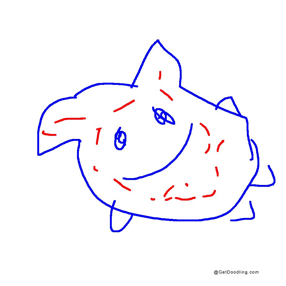 A smiling blue monster