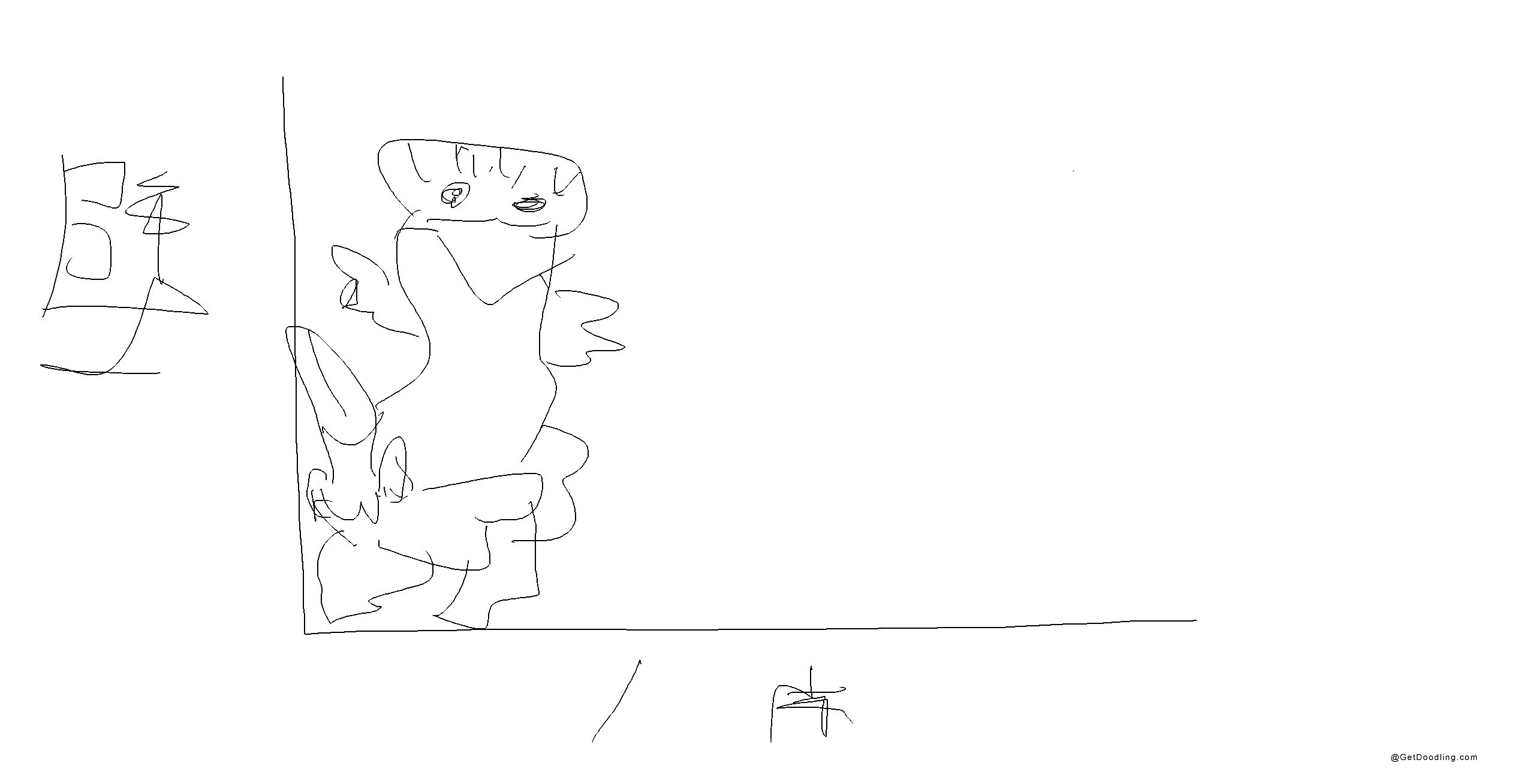 A mysterious little monster hiding in the corner