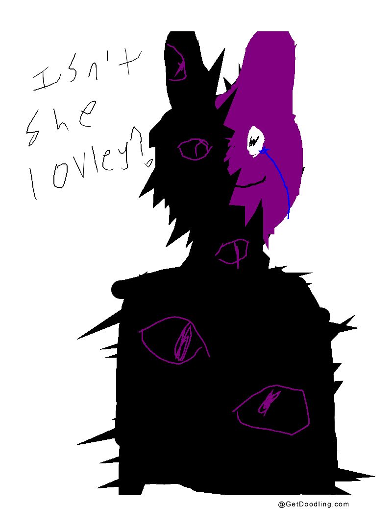 A cute black and purple spiky monster