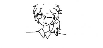 A mischievous little boy winking