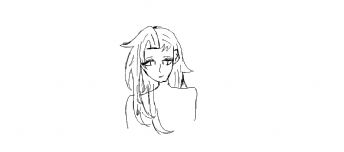 黑白素描女孩头像