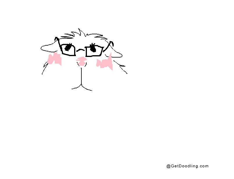 A shy little lamb wearing glasses