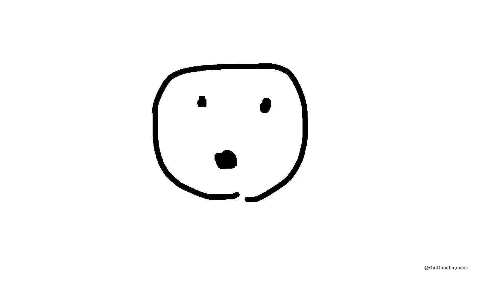 A wide-eyed, surprised round face