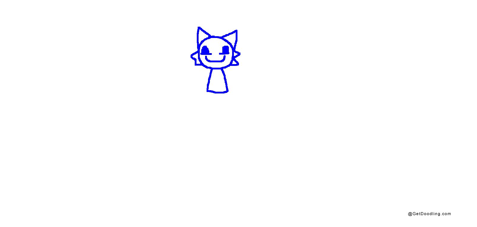 A happy little blue cat with pointed ears
