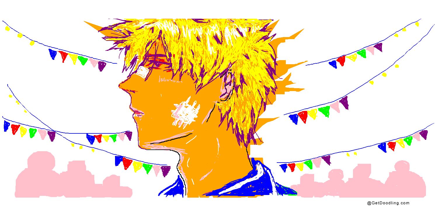 A party kid with a golden spiky hairstyle