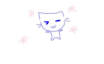 A blue kitten with squinting eyes and a sweet smile