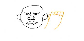 A bald man with an angry expression