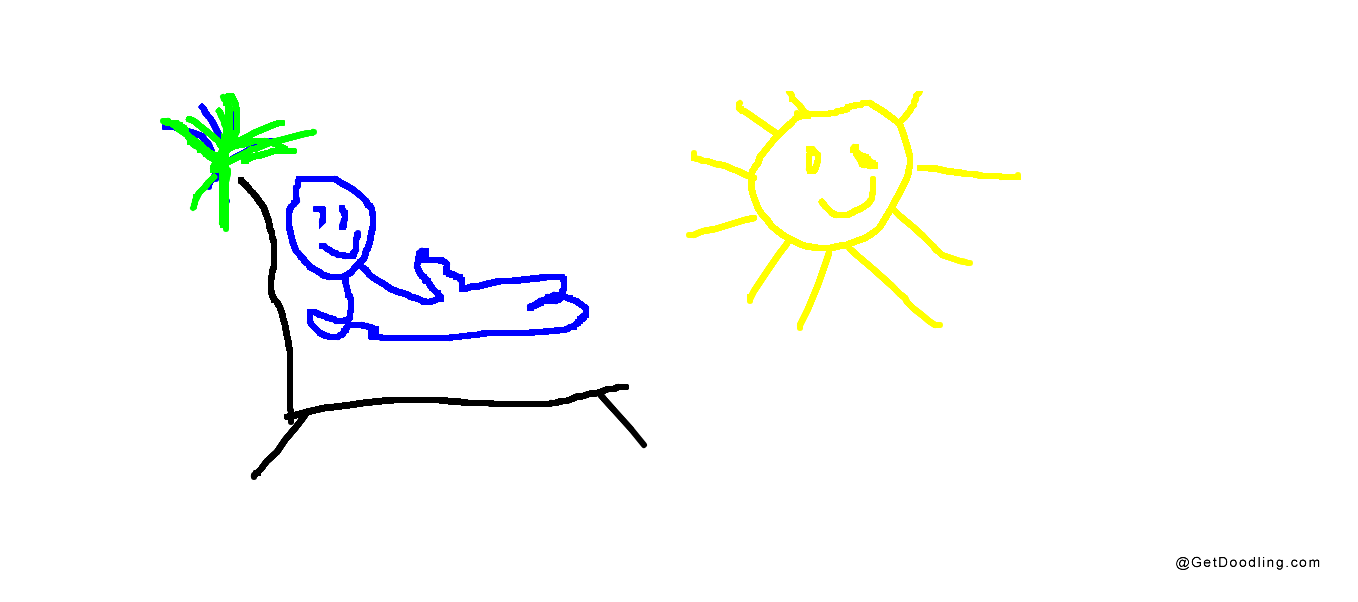 Lounging under a palm tree soaking up the sun