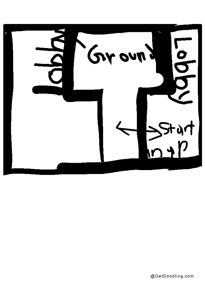 Sketsa denah lantai gambar tangan