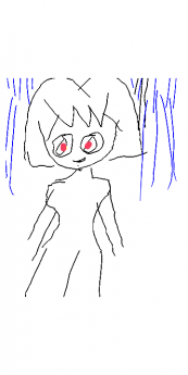 Red-Eyed Girl in Blue Rain
