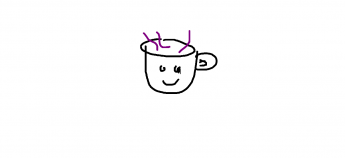 Steaming smiley coffee cup