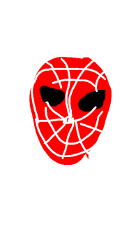 Punainen Spider-Man-naamio piirroksena
